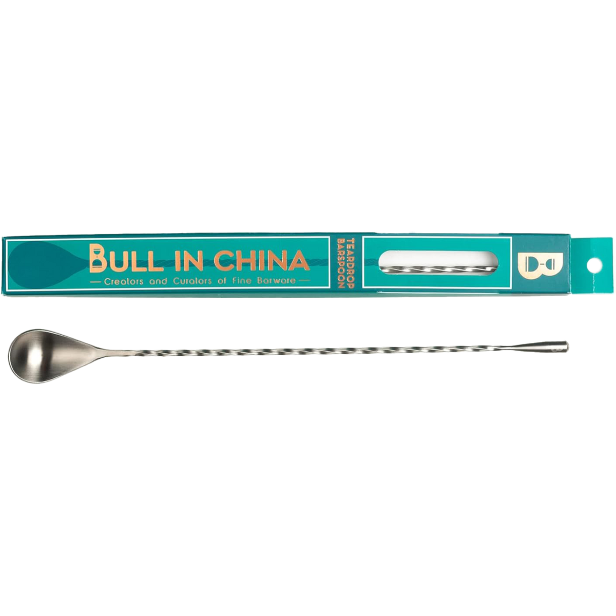 Bull in China Teardrop Barspoon 12" Stainless Steel