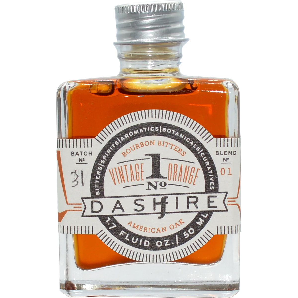 Dashfire Vintage No. 1 Orange Barrel Aged Bitters 1.7 oz bottle, alternate view