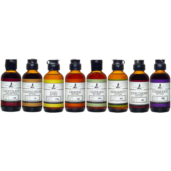 MIRACLE MILE Miracle Mile Bitters Set of 8- Bergamot,Castillian,Chocolate Chili, Forbidden,Orange,Sour Cherry, Toasted Pecan, Yuzu