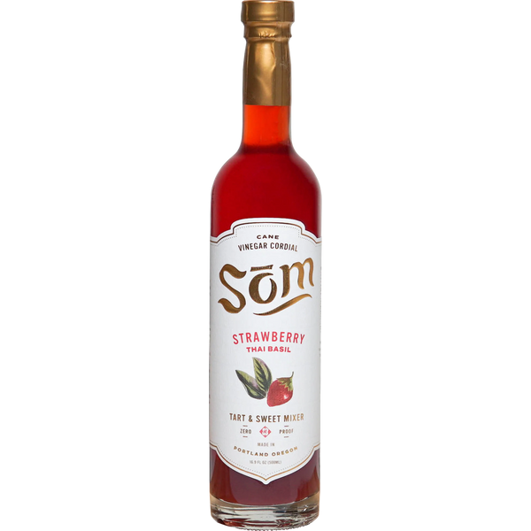 SOM Strawberry Thai Basil Non-Alcoholic Cane Vinegar Cordial 500 ml